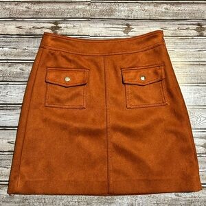 Suede Orange Mini Skirt